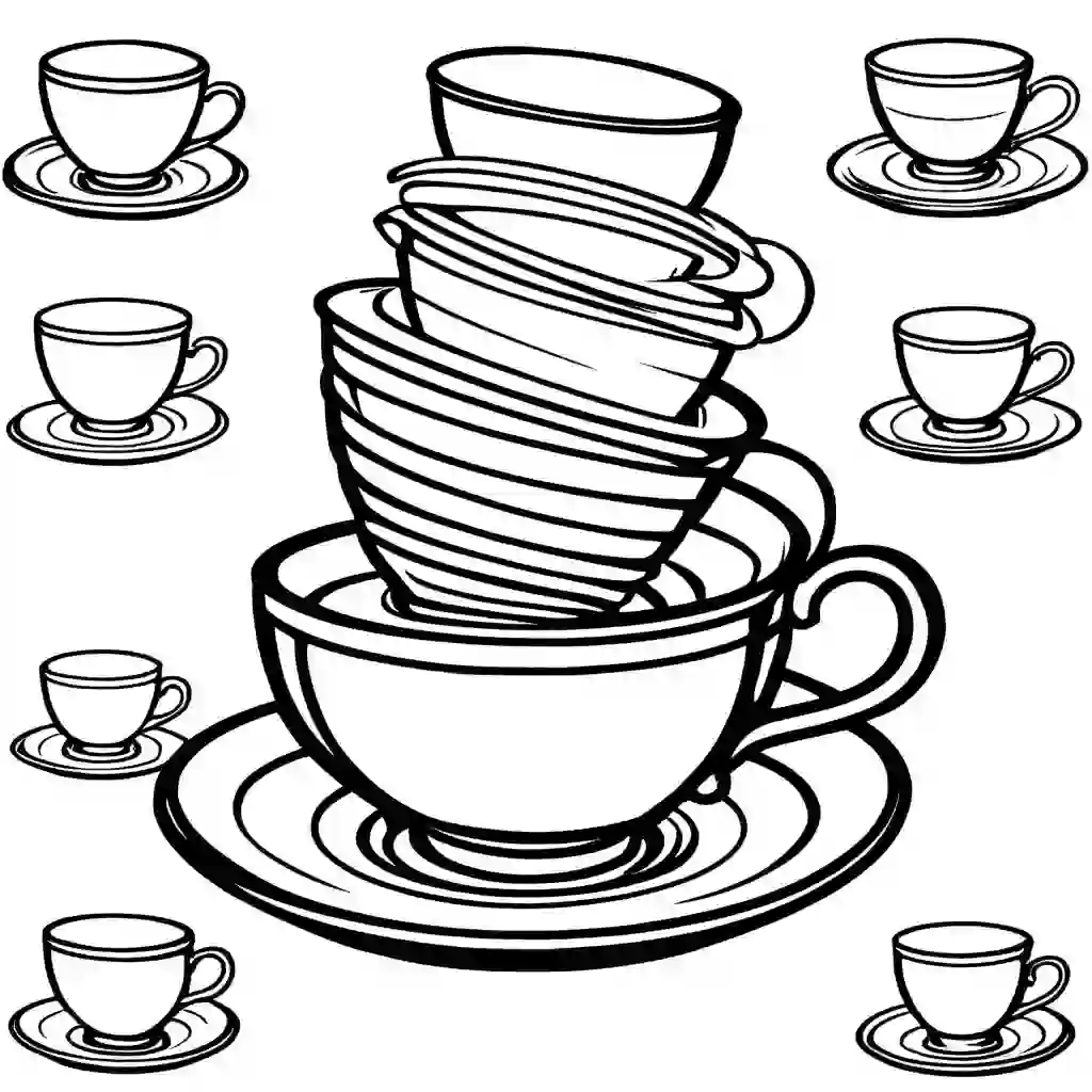 Spinning Teacups coloring pages